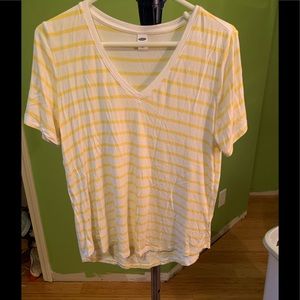 Yellow and white striped shirt